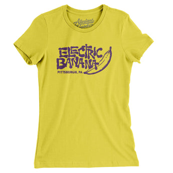 Electric Banana Pittsburgh Women's T-Shirt-Vibrant Yellow-Allegiant Goods Co. Vintage Sports Apparel