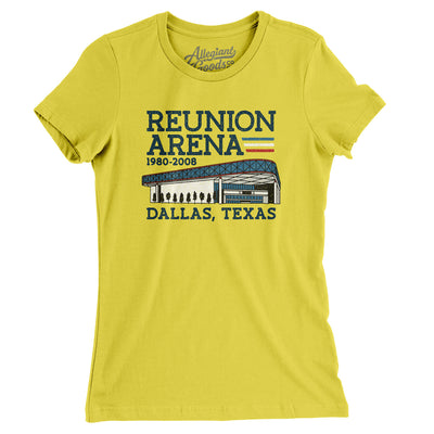 Reunion Arena Women's T-Shirt-Vibrant Yellow-Allegiant Goods Co. Vintage Sports Apparel