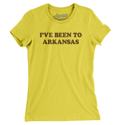 I've Been To Arkansas Women's T-Shirt-Vibrant Yellow-Allegiant Goods Co. Vintage Sports Apparel