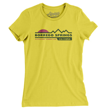Borrego Springs Mountain Sunset Women's T-Shirt-Vibrant Yellow-Allegiant Goods Co. Vintage Sports Apparel