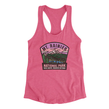 Mt. Rainier National Park Badge Women's Racerback Tank-Vintage Pink-Allegiant Goods Co. Vintage Sports Apparel