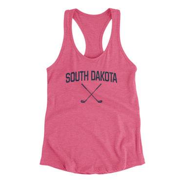 South Dakota Golf Women's Racerback Tank-Vintage Pink-Allegiant Goods Co. Vintage Sports Apparel