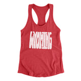 Wyoming State Shape Text Women's Racerback Tank-Allegiant Goods Co. Vintage Sports Apparel