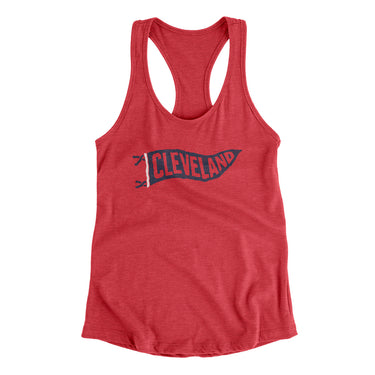 Cleveland Pennant Women's Racerback Tank-Vintage Red-Allegiant Goods Co. Vintage Sports Apparel