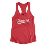 Portland Vintage Script Women's Racerback Tank-Vintage Red-Allegiant Goods Co. Vintage Sports Apparel