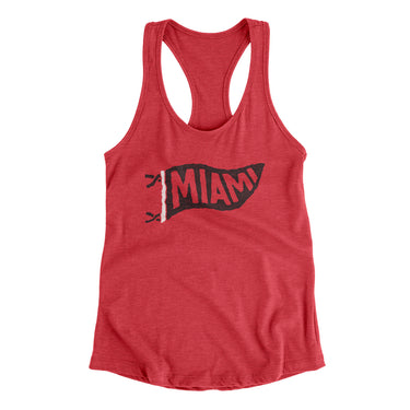 Miami Pennant Women's Racerback Tank-Allegiant Goods Co. Vintage Sports Apparel