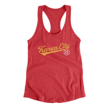 Kansas City Vintage Script Women's Racerback Tank-Allegiant Goods Co. Vintage Sports Apparel