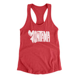 Montana State Shape Text Women's Racerback Tank-Vintage Red-Allegiant Goods Co. Vintage Sports Apparel