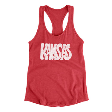Kansas State Shape Text Women's Racerback Tank-Allegiant Goods Co. Vintage Sports Apparel