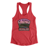 Mt. Rainier National Park Badge Women's Racerback Tank-Vintage Red-Allegiant Goods Co. Vintage Sports Apparel