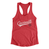 Cincinnati Vintage Script Women's Racerback Tank-Allegiant Goods Co. Vintage Sports Apparel