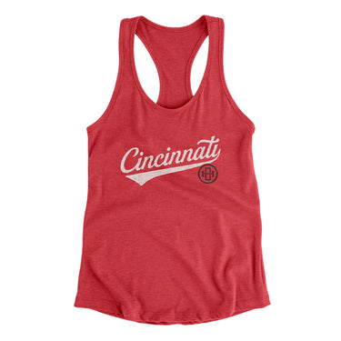 Cincinnati Vintage Script Women's Racerback Tank-Allegiant Goods Co. Vintage Sports Apparel