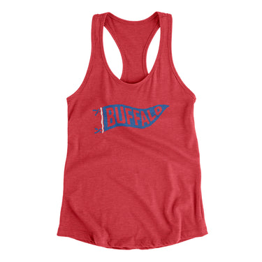Buffalo Pennant Women's Racerback Tank-Vintage Red-Allegiant Goods Co. Vintage Sports Apparel
