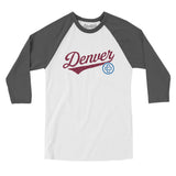 Denver Vintage Script Men/Unisex Raglan 3/4 Sleeve T-Shirt-Allegiant Goods Co. Vintage Sports Apparel