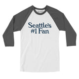 Seattle's Number 1 Fan Men/Unisex Raglan 3/4 Sleeve T-Shirt-Allegiant Goods Co. Vintage Sports Apparel