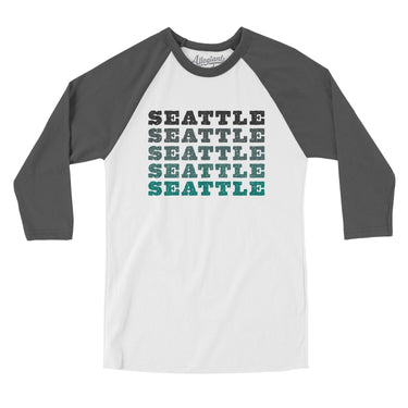 Seattle Repeat Men/Unisex Raglan 3/4 Sleeve T-Shirt-Allegiant Goods Co. Vintage Sports Apparel