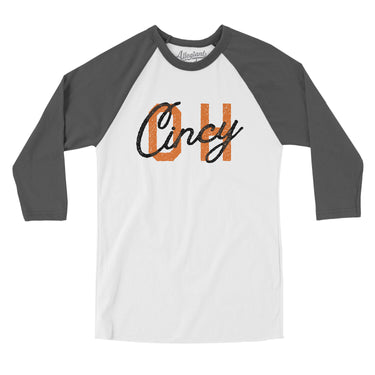 Cincy Oh Overprinted Men/Unisex Raglan 3/4 Sleeve T-Shirt-Allegiant Goods Co. Vintage Sports Apparel