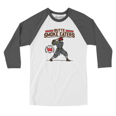 Butte Smoke Eaters Men/Unisex Raglan 3/4 Sleeve T-Shirt-Allegiant Goods Co. Vintage Sports Apparel
