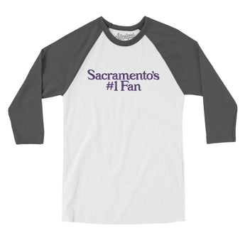 Sacramento's Number 1 Fan Men/Unisex Raglan 3/4 Sleeve T-Shirt-Allegiant Goods Co. Vintage Sports Apparel