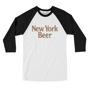 New York Beer Men/Unisex Raglan 3/4 Sleeve T-Shirt-Allegiant Goods Co. Vintage Sports Apparel