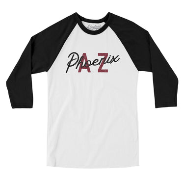 Phoenix Az Overprinted Men/Unisex Raglan 3/4 Sleeve T-Shirt-Allegiant Goods Co. Vintage Sports Apparel