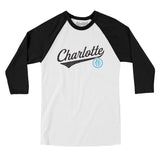 Charlotte Vintage Script Men/Unisex Raglan 3/4 Sleeve T-Shirt-Allegiant Goods Co. Vintage Sports Apparel