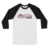 Red Rock Canyon Sunset Men/Unisex Raglan 3/4 Sleeve T-Shirt-White with Black-Allegiant Goods Co. Vintage Sports Apparel