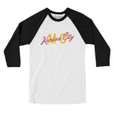 Kansas City Mo Overprinted Men/Unisex Raglan 3/4 Sleeve T-Shirt-Allegiant Goods Co. Vintage Sports Apparel