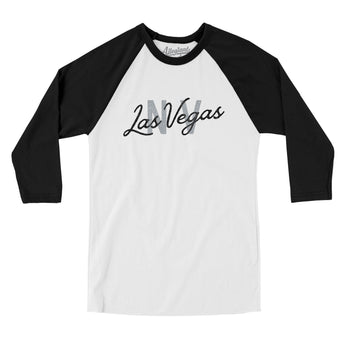 Las Vegas Nv Overprinted Men/Unisex Raglan 3/4 Sleeve T-Shirt-Allegiant Goods Co. Vintage Sports Apparel