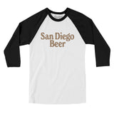 San Diego Beer Men/Unisex Raglan 3/4 Sleeve T-Shirt-Allegiant Goods Co. Vintage Sports Apparel