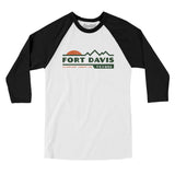 Fort Davis Mountain Sunset Men/Unisex Raglan 3/4 Sleeve T-Shirt-White with Black-Allegiant Goods Co. Vintage Sports Apparel