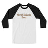 North Dakota Beer Men/Unisex Raglan 3/4 Sleeve T-Shirt-White with Black-Allegiant Goods Co. Vintage Sports Apparel