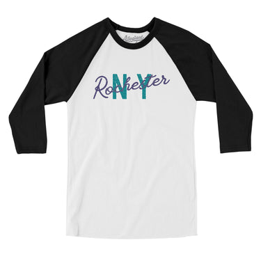 Rochester Ny Overprinted Men/Unisex Raglan 3/4 Sleeve T-Shirt-Allegiant Goods Co. Vintage Sports Apparel