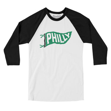 Philly Pennant Men/Unisex Raglan 3/4 Sleeve T-Shirt-Allegiant Goods Co. Vintage Sports Apparel