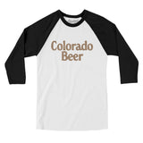 Colorado Beer Men/Unisex Raglan 3/4 Sleeve T-Shirt-White with Black-Allegiant Goods Co. Vintage Sports Apparel