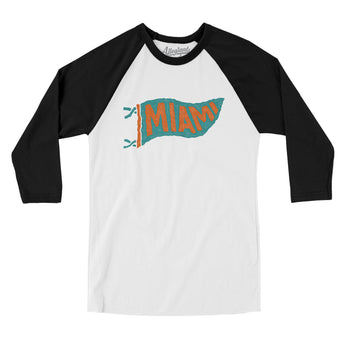 Miami Pennant Men/Unisex Raglan 3/4 Sleeve T-Shirt-Allegiant Goods Co. Vintage Sports Apparel