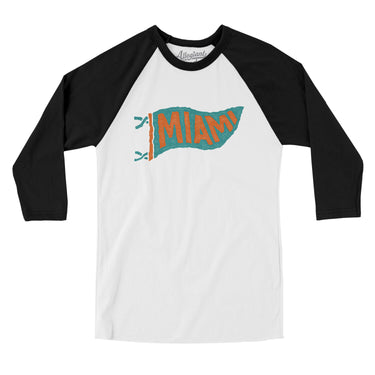 Miami Pennant Men/Unisex Raglan 3/4 Sleeve T-Shirt-Allegiant Goods Co. Vintage Sports Apparel