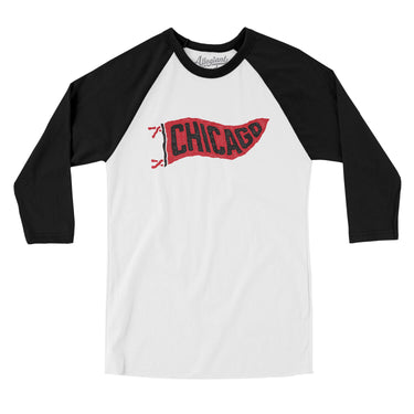 Chicago Pennant Men/Unisex Raglan 3/4 Sleeve T-Shirt-Allegiant Goods Co. Vintage Sports Apparel