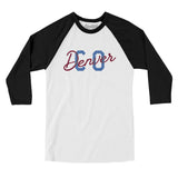 Denver Co Overprinted Men/Unisex Raglan 3/4 Sleeve T-Shirt-Allegiant Goods Co. Vintage Sports Apparel