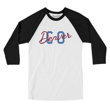 Denver Co Overprinted Men/Unisex Raglan 3/4 Sleeve T-Shirt-Allegiant Goods Co. Vintage Sports Apparel