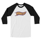 Minnesota Pennant Men/Unisex Raglan 3/4 Sleeve T-Shirt-Allegiant Goods Co. Vintage Sports Apparel