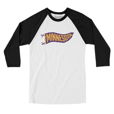 Minnesota Pennant Men/Unisex Raglan 3/4 Sleeve T-Shirt-Allegiant Goods Co. Vintage Sports Apparel