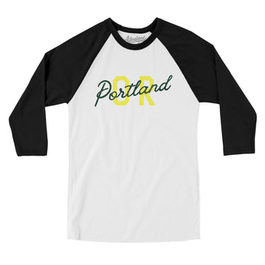 Portland Or Overprinted Men/Unisex Raglan 3/4 Sleeve T-Shirt-Allegiant Goods Co. Vintage Sports Apparel