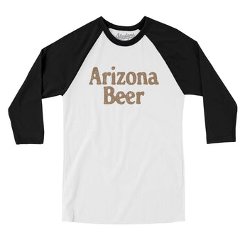 Arizona Beer Men/Unisex Raglan 3/4 Sleeve T-Shirt-White with Black-Allegiant Goods Co. Vintage Sports Apparel