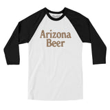 Arizona Beer Men/Unisex Raglan 3/4 Sleeve T-Shirt-White with Black-Allegiant Goods Co. Vintage Sports Apparel