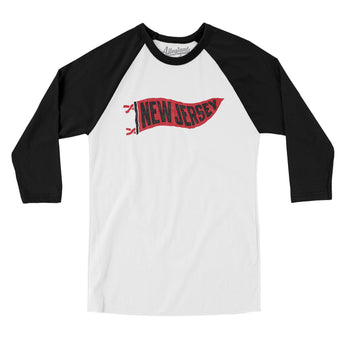 New Jersey Pennant Men/Unisex Raglan 3/4 Sleeve T-Shirt-Allegiant Goods Co. Vintage Sports Apparel