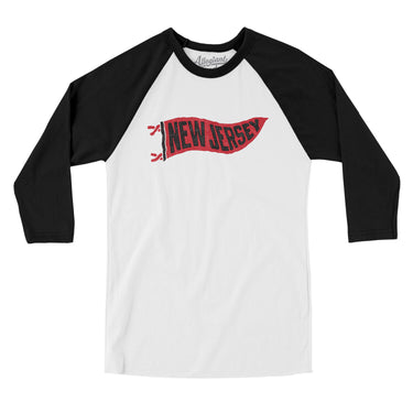 New Jersey Pennant Men/Unisex Raglan 3/4 Sleeve T-Shirt-Allegiant Goods Co. Vintage Sports Apparel