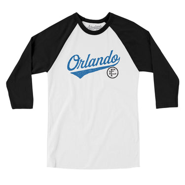 Orlando Vintage Script Men/Unisex Raglan 3/4 Sleeve T-Shirt-Allegiant Goods Co. Vintage Sports Apparel