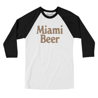 Miami Beer Men/Unisex Raglan 3/4 Sleeve T-Shirt-Allegiant Goods Co. Vintage Sports Apparel