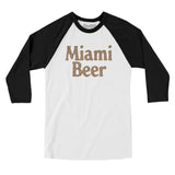 Miami Beer Men/Unisex Raglan 3/4 Sleeve T-Shirt-Allegiant Goods Co. Vintage Sports Apparel